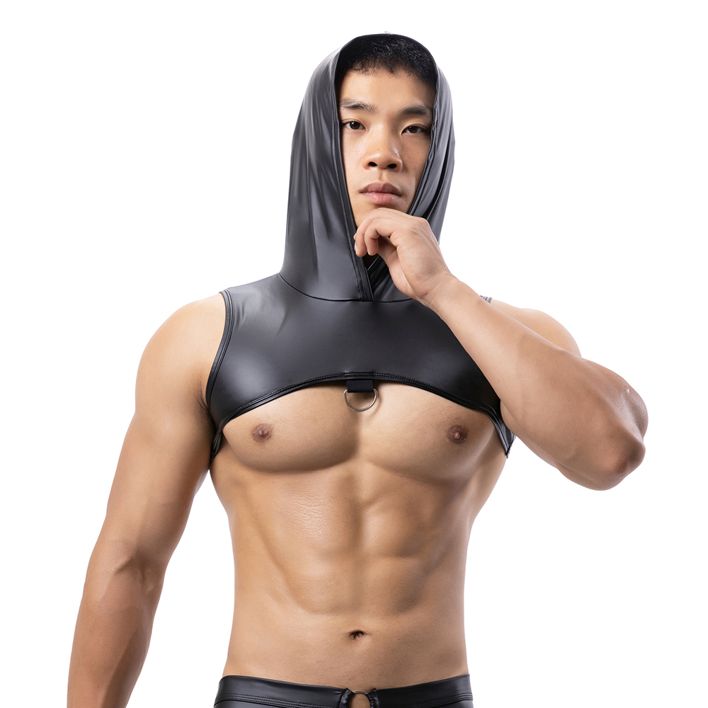 Men Faux Leather Hooded Fitnes - Gymnastic Ring recension och pris