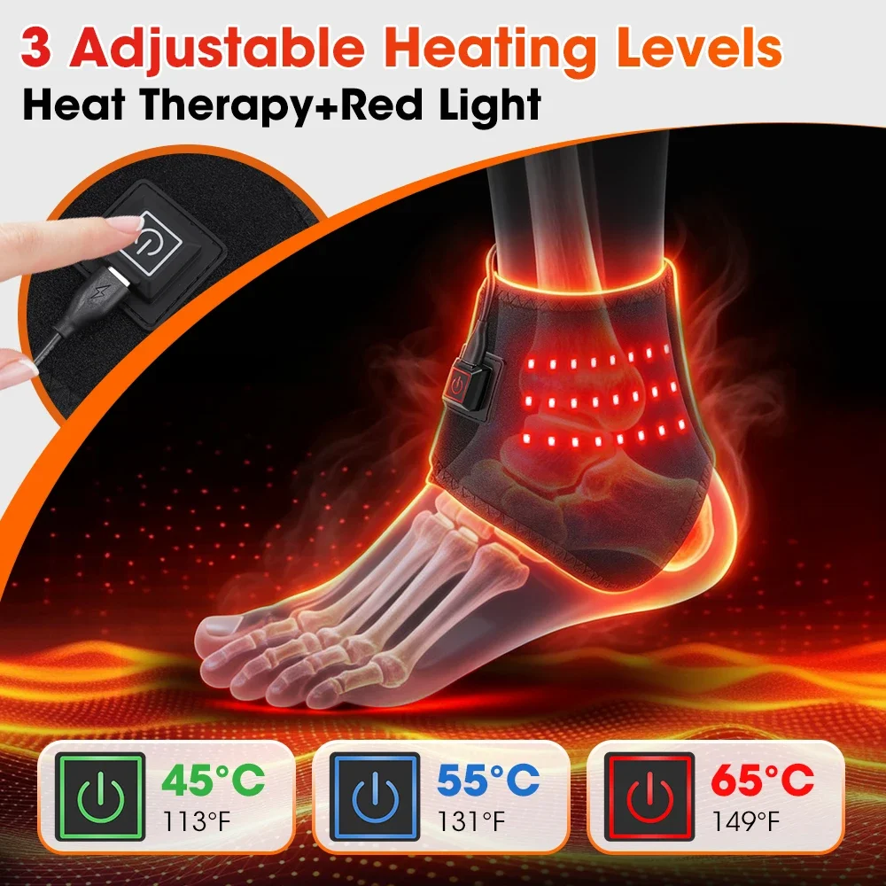 Heating Ankle Wrap with Red Li - Wrist Wraps recension och pris